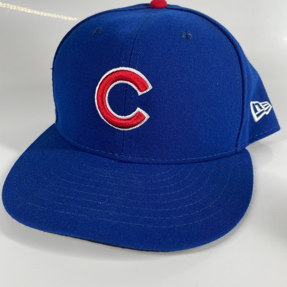 New Era Chicago Cubs 59FIFTY MLB On Field Fitted Hat Blue Red Size 7 1/4